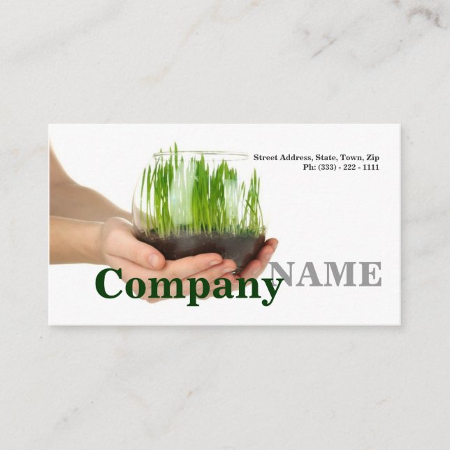 Tarjeta sana del vegetariano de la vida del verde (Anverso)