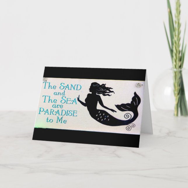 Tarjeta sand and sea mermaid greeting card (Anverso)