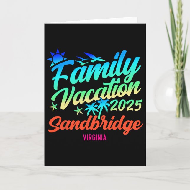 Tarjeta Sandbridge Beach Virginia Family Vacation Matching (Anverso)
