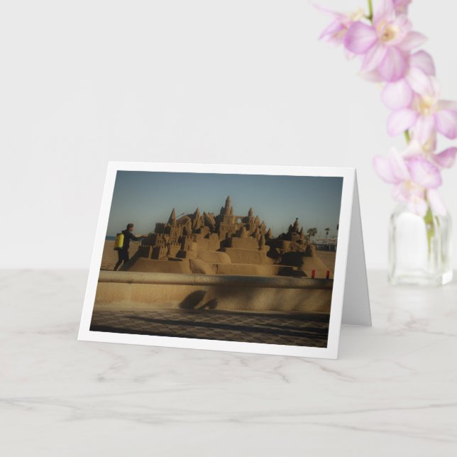 Tarjeta Sandcastle, Playa de la Malvarrosa de Valencia (Orquídea)