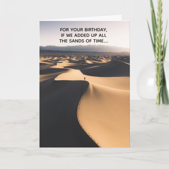 Tarjeta Sands of Time Over the Hill Funny Birthday (Anverso)