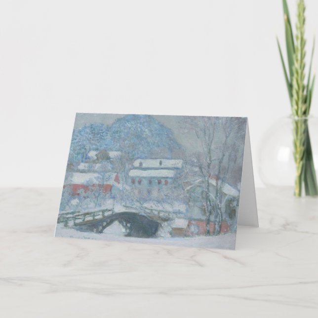 Tarjeta Sandviken Noruega en la nieve (Anverso)