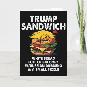 Tarjeta Sándwich Trump Pan Blanco Lleno De Loney Divertido
