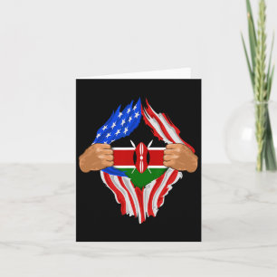 Tarjeta Sangre keniana dentro de mí regalo de bandera de K
