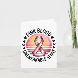 Tarjeta Sangre rosa Espíritu inquebrantable Cinta rosada P