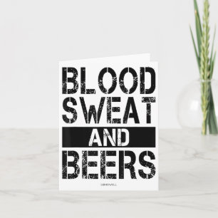 Tarjeta Sangre Sudor Y Cervezas - Motivación Gimnasio Fitn