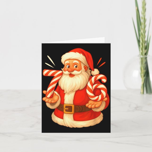 Tarjeta Santa 67 Candy Cane Six Seven Santa Claus Funny Ch (Anverso)