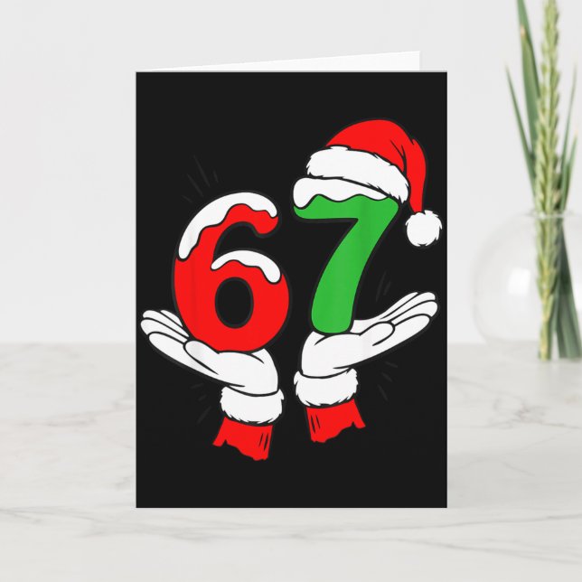 Tarjeta Santa 67 Christmas Funny Six Seven Meme 6 7 Meme  (Anverso)