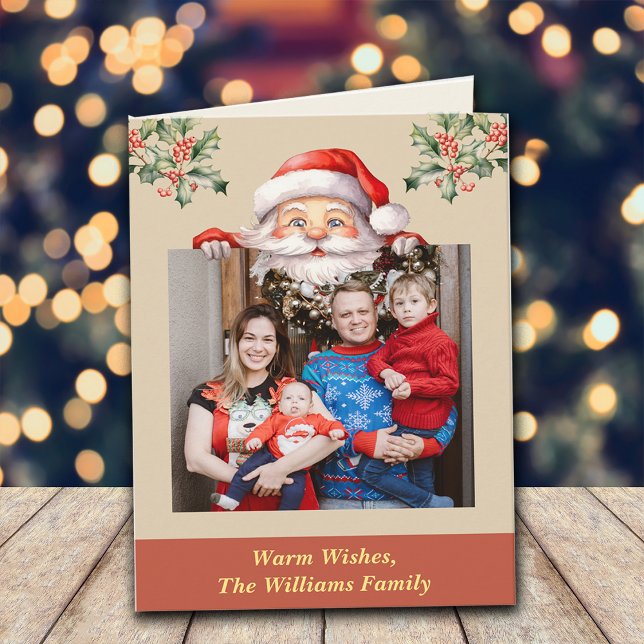 Tarjeta Santa acá foto de familia editable (Subido por el creador)