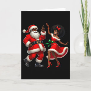 Tarjeta Santa africano Sra. Claus bailando C afroamericano