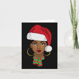 Tarjeta Santa afroamericano negro Afro Navidad Melani