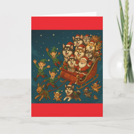 Tarjeta Santa and Joyful Elves