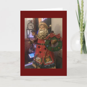TARJETA SANTA ANTIGUO DICE "FELICES FIESTAS"