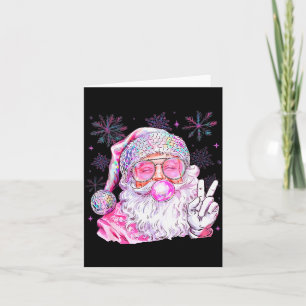 Tarjeta Santa Antiguo Navidad Soplando Chicle Femenino