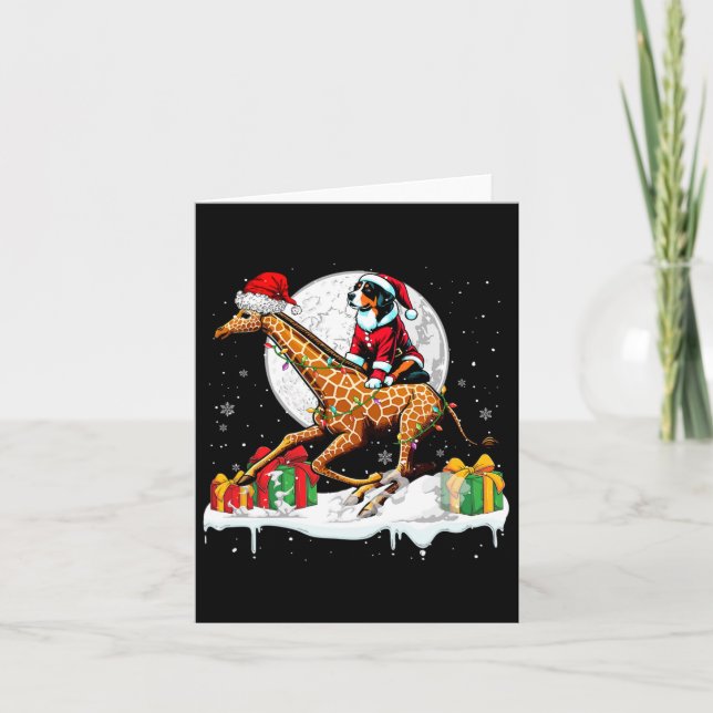 Tarjeta Santa Appenzeller Sennenhund Riding Giraffe Christ (Anverso)