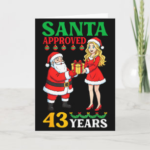 Tarjeta Santa Aprobó 43 Años Feliz Cumpleaños Navidad C