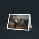 Tarjeta Santa at Playa de la Malvarrosa de Valencia<br><div class="desc">Santa at Playa de la Malvarrosa de Valencia Greeting Card. You can easily customize this product for free if you would like to add wording or change the color of the background.</div>