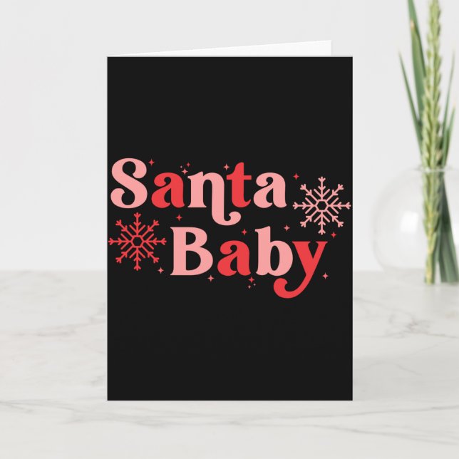 Tarjeta Santa Baby Fun Holiday Tygraphy Design  (Anverso)