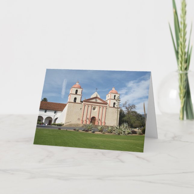 Tarjeta Santa Barbara, Misión Española, California (Anverso)
