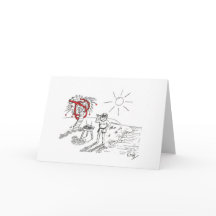 Tarjeta Santa BBQ en la playa Navidades