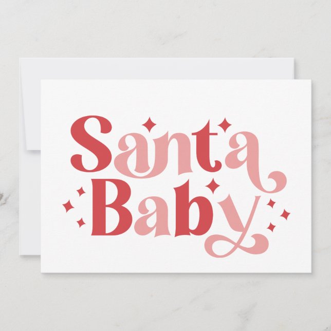 Tarjeta Santa Bebé - Navidades retro Tipografía (Anverso)