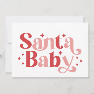 Tarjeta Santa Bebé - Navidades retro Tipografía