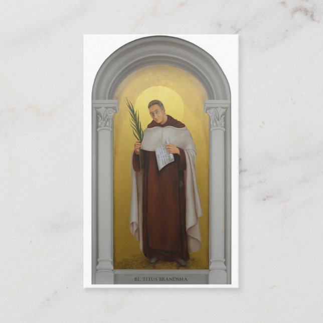 Tarjeta santa bendecida del sacerdote carmelita de (Anverso)