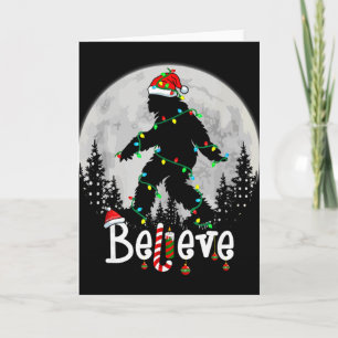Tarjeta Santa Bigfoot Navidad Sasquatch Cree Navidad Hombr