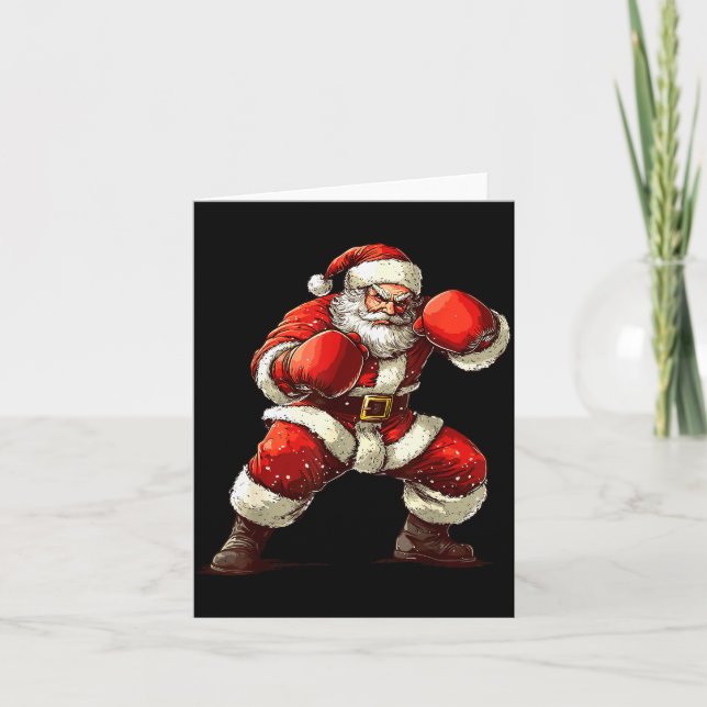 Tarjeta Santa Boxing Xmas Mma Muay Thai Lover Boxer Christ (Anverso)
