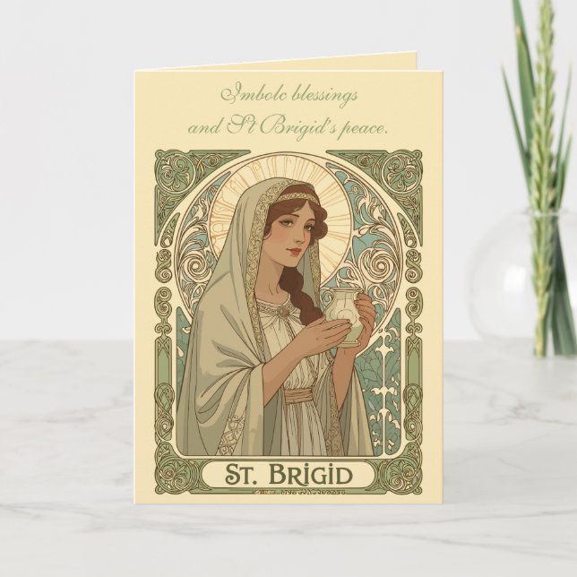 Tarjeta Santa Brígida La Patrona de las Lechadas (Anverso)