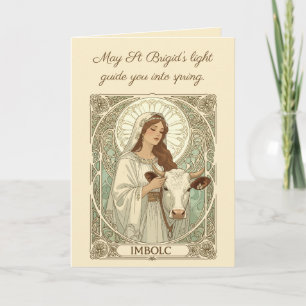 Tarjeta Santa Brígida Patrona de Irlanda Imbolc