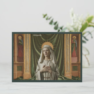 Tarjeta Santa Católica de Arte | Santa Aldegundis