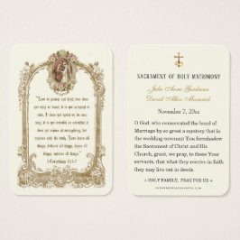 Tarjeta santa católica tradicional de boda