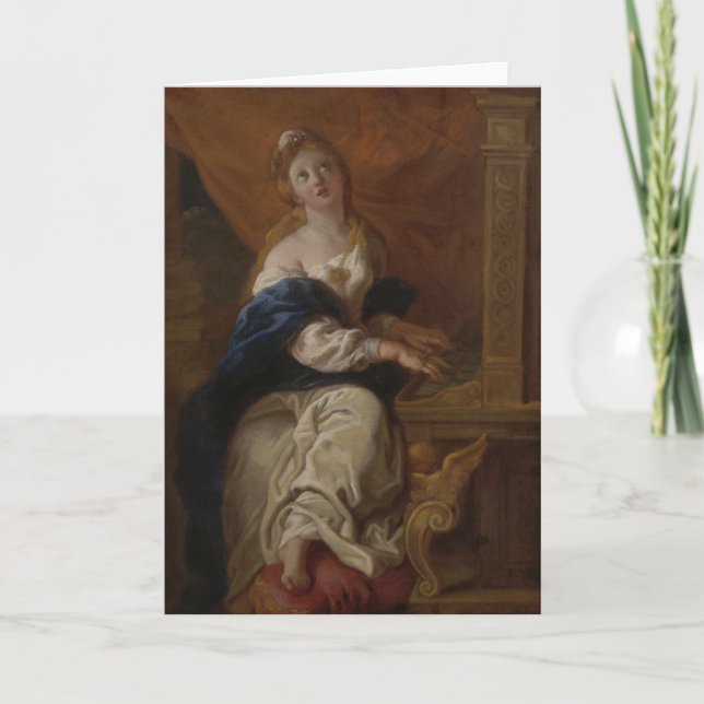 Tarjeta Santa Cecilia | c.1700 (Petróleo en papel) (Anverso)