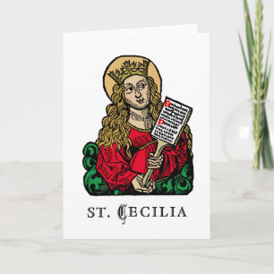 Tarjeta Santa Cecilia con tablero de himnos (Nuremberg) Sa