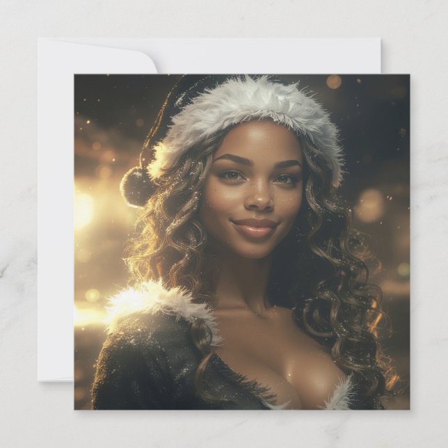 Tarjeta Santa Chica En El Mercado De Navidades (Anverso)