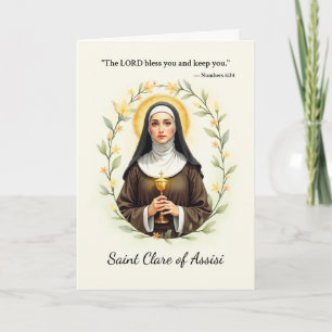 Tarjeta Santa Clara de Asís, la paz y las bendiciones de D