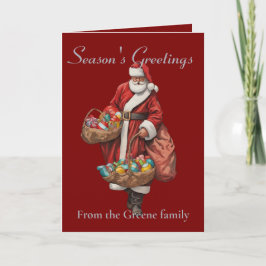 Tarjeta Santa Claus And Christmas Giving