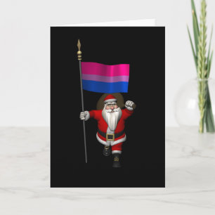 Tarjeta Santa Claus apoya la bisexuales en la bandera