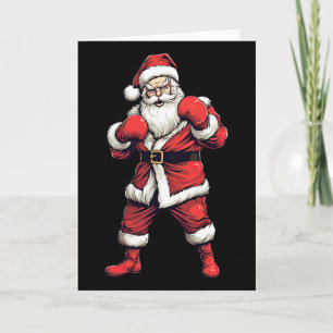 Tarjeta Santa Claus Boxeador Boxeo Kickboxing Navidad Xmas
