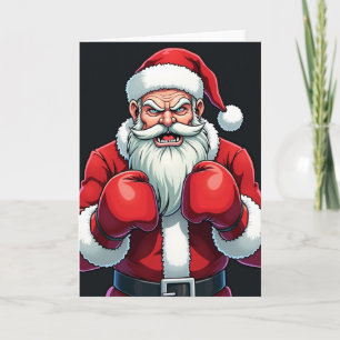 Tarjeta Santa Claus Boxeador de Navidad