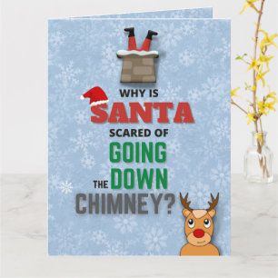 Tarjeta Santa Claus chimenea copos de nieve chiste diverti