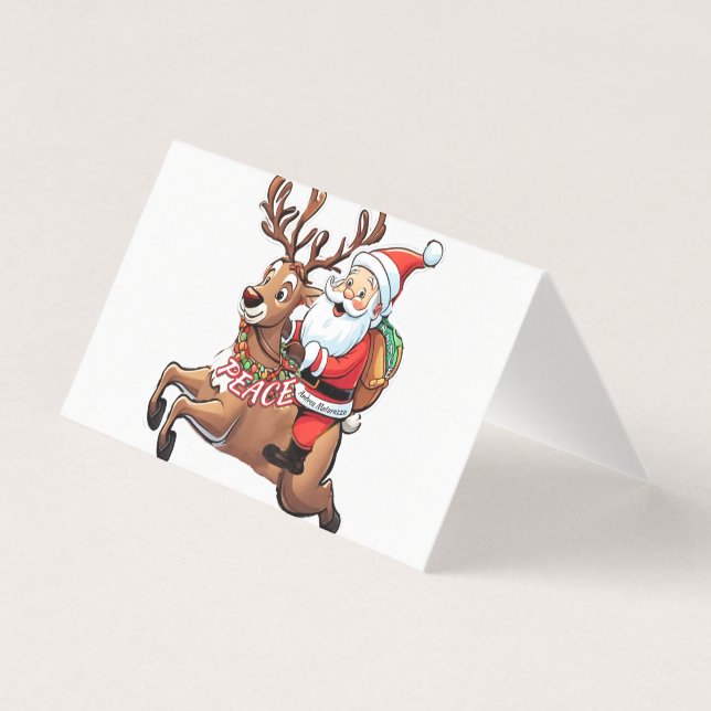 Tarjeta Santa Claus con regalos de paz (Anverso)