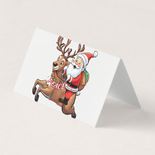 Tarjeta Santa Claus con regalos de paz