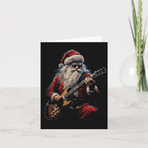 Tarjeta Santa Claus de Rock Guitarra Tocando Guitarra - Na