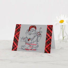 Tarjeta Santa Claus Dibujado a Mano
