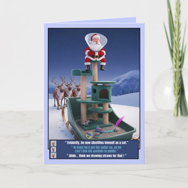 Tarjeta Santa Claus divertido (Anverso)