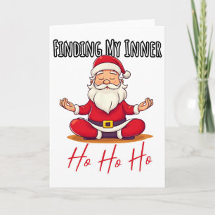 Tarjeta Santa Claus divertido Yoga Navidad Posición del lo