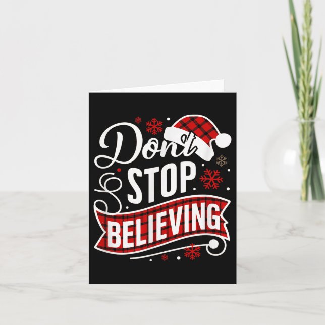 Tarjeta Santa Claus Don't Stop Believing Christmas Letter  (Anverso)
