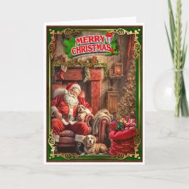 Tarjeta Santa Claus durmiendo